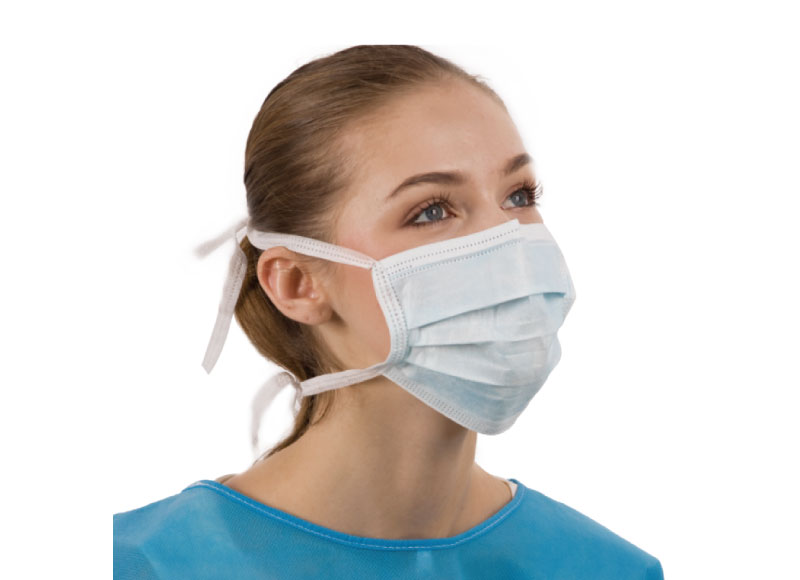 Surgical tie-on face mask