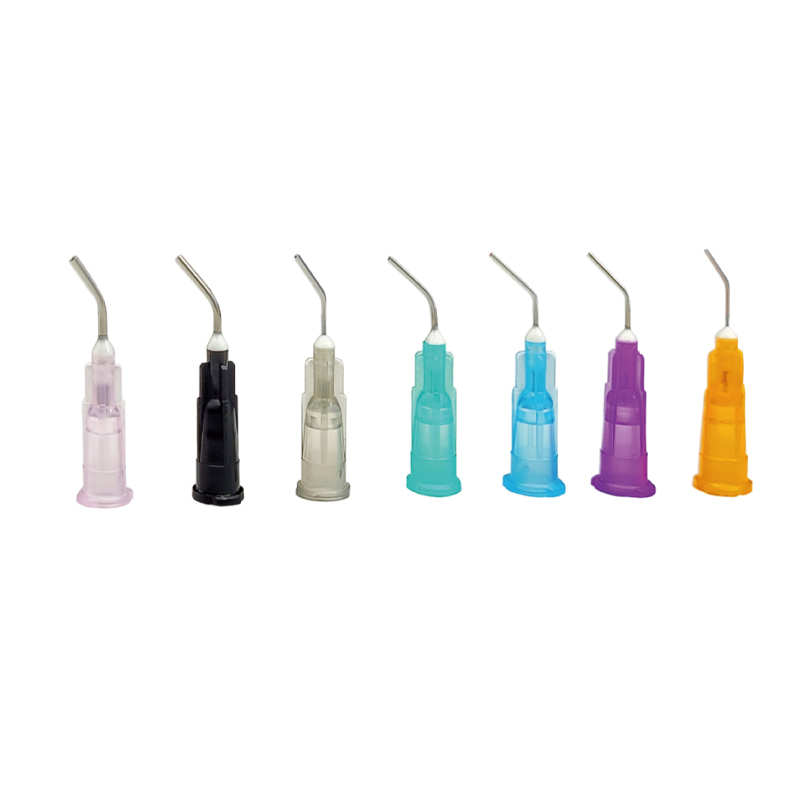 Pre-bent needle tips